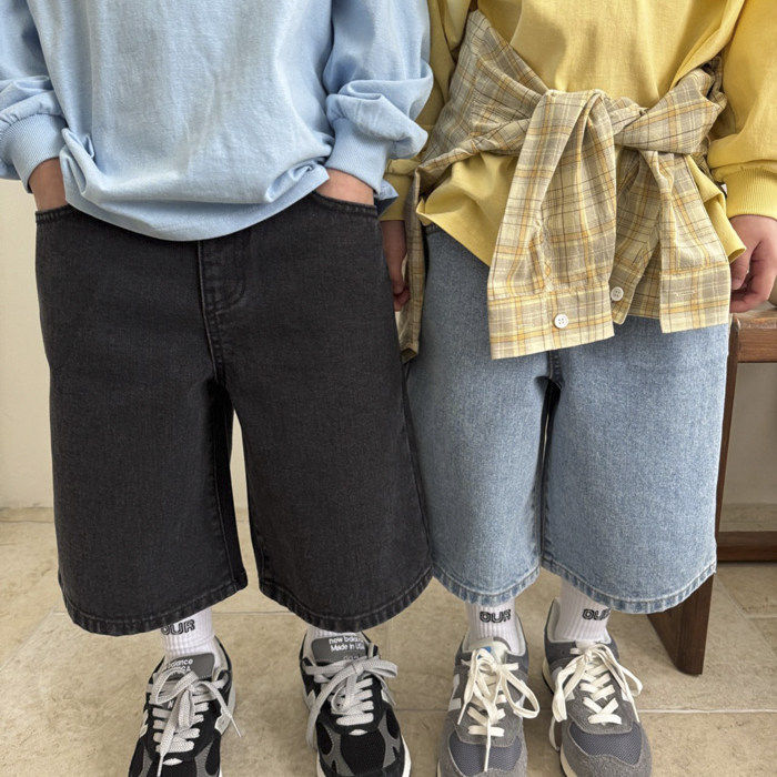 时尚百搭牛仔七分直筒裤OUR韩国代购童装26春中大童男女童短裤513