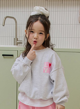 中大童女童休闲爱心字母卫衣 Dore韩国代购进口童装26春款儿童431