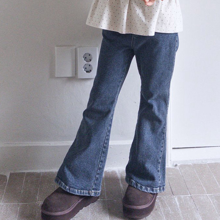 儿童时尚加绒牛仔喇叭裤 韩国南大门童装2025冬款中大女童靴裤313