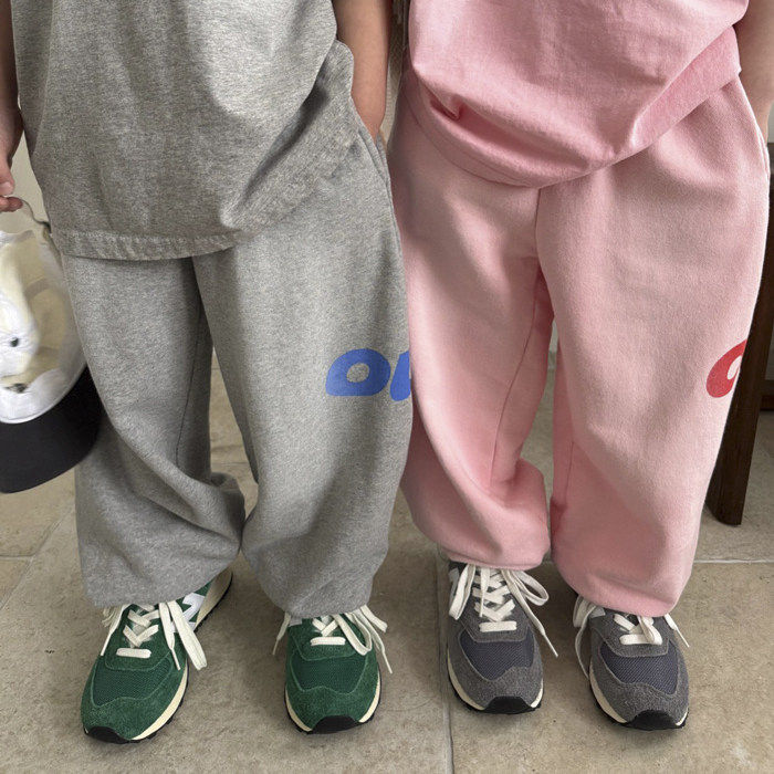 时尚字母休闲束脚裤OUR韩国代购童装26春款中大童男女童运动裤513