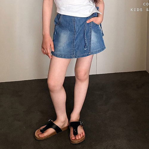中大童女童时尚牛仔裙裤 COMMA韩国代购童装26夏新款儿童短裙605