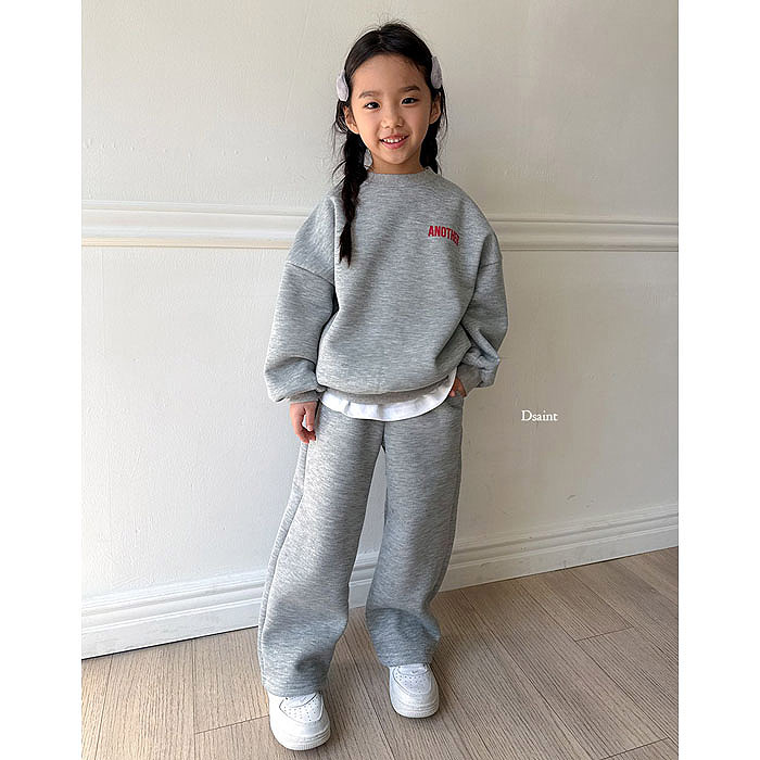 字母直筒裤薄绒套装 Dsaint韩国童装代购25冬中大男女童运动服705