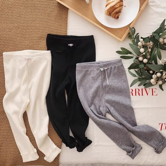 儿童螺纹弹力修身打底裤 韩国代购南大门童装2025冬款女童长裤425