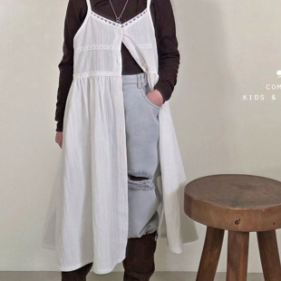 中大童女童中长款吊带裙连衣裙 COMMA韩国代购童装26春款儿童605