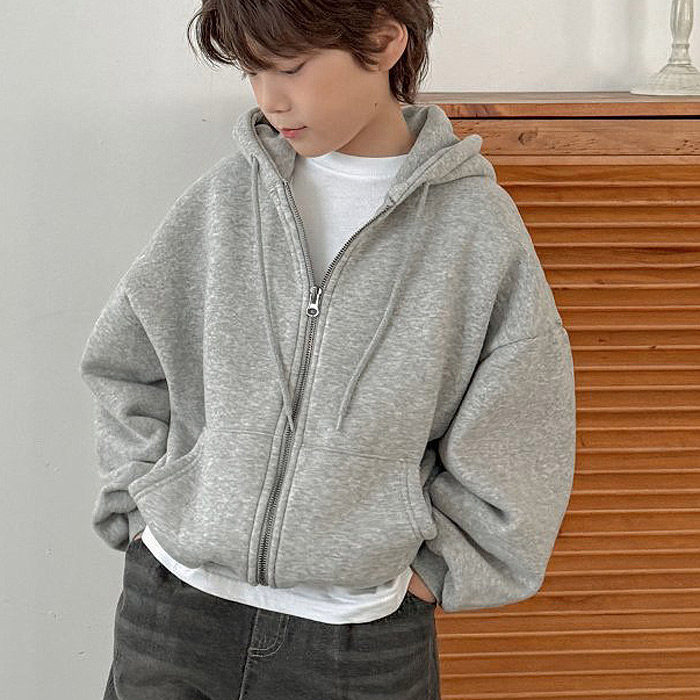 儿童加绒拉链连帽卫衣外套 韩国南大门童装2025冬款中大男女童515