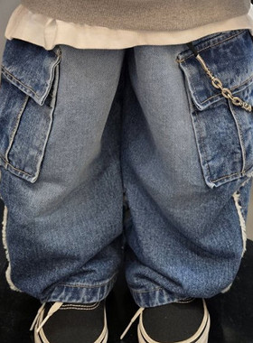 儿童工装牛仔裤 Decide韩国南大门童装2025冬款中大男女童长裤921