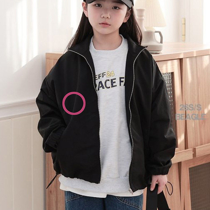 中大童男女童百搭立领拉链外套 Beagle韩国代购进口童装26春款740