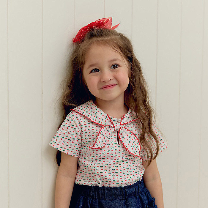 儿童时尚围巾领T恤UEO韩国南大门进口童装代购26夏款中小女童1211