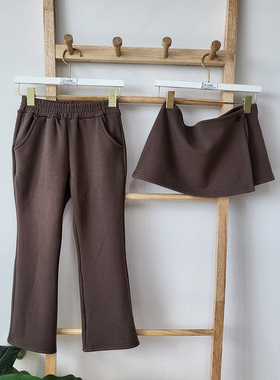 DAWON中大女童加绒洋气喇叭裤裙裤 韩国代购童装25冬儿童长裤098