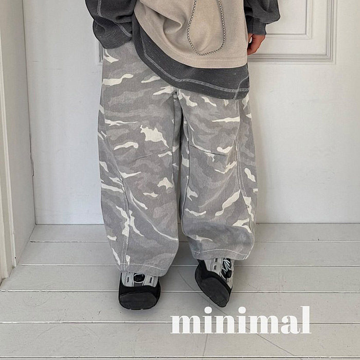 儿童拼接时尚迷彩牛仔裤  Minimal韩国代购童装26春男女童长裤519