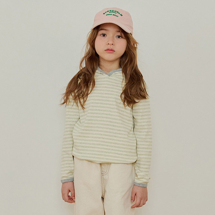 儿童修身条纹连帽长袖T恤 ERINJ韩国代购童装26春款中大女童586,童装/婴儿装/亲子装,T恤,淘宝优惠券,粉丝福利购,淘宝优惠卷