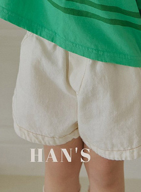 男女童小童纯色百搭休闲短裤 HANS韩国代购童装26夏季儿童裤子671