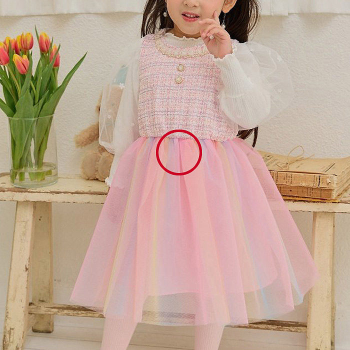 女童网纱小香风公主背心裙 ERU韩国代购童装26春款儿童连衣裙941