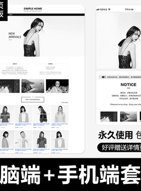欧美性冷淡风淘宝网店铺装修模板高端女装首页设计新版使用17