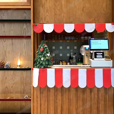 红白装饰窗户帘头儿童房门框装扮遮挡自粘墙贴幼儿园环创布置喜庆