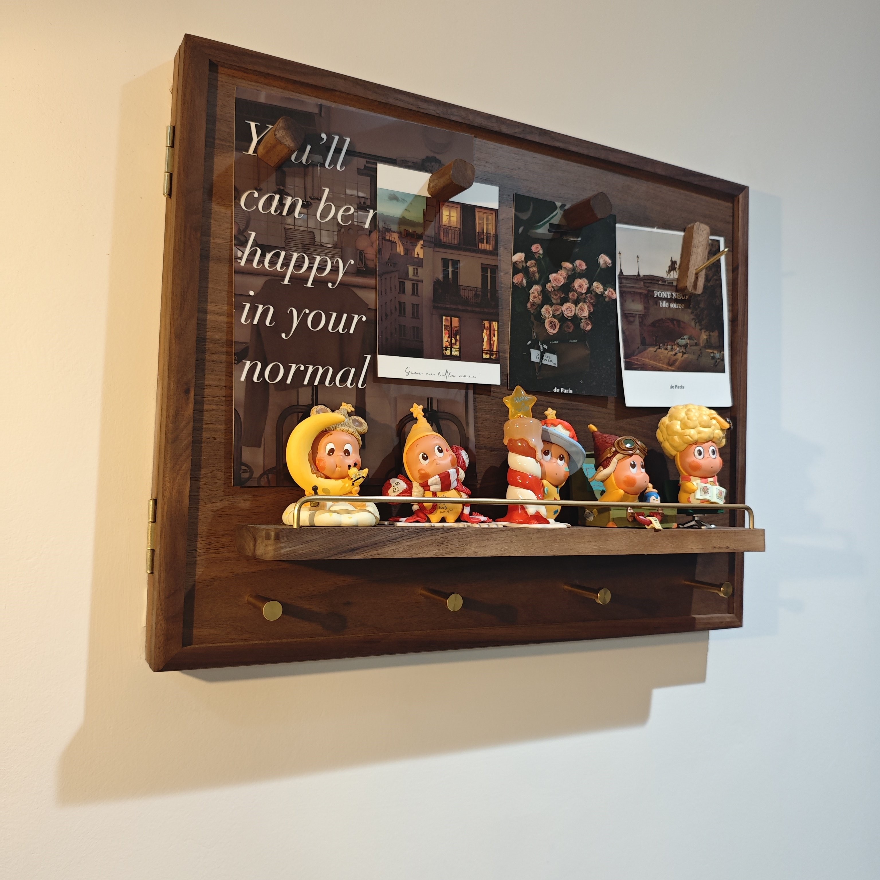 法式复古风开门式电表箱装饰画实木黑胡桃挂画置物架配电闸箱遮挡