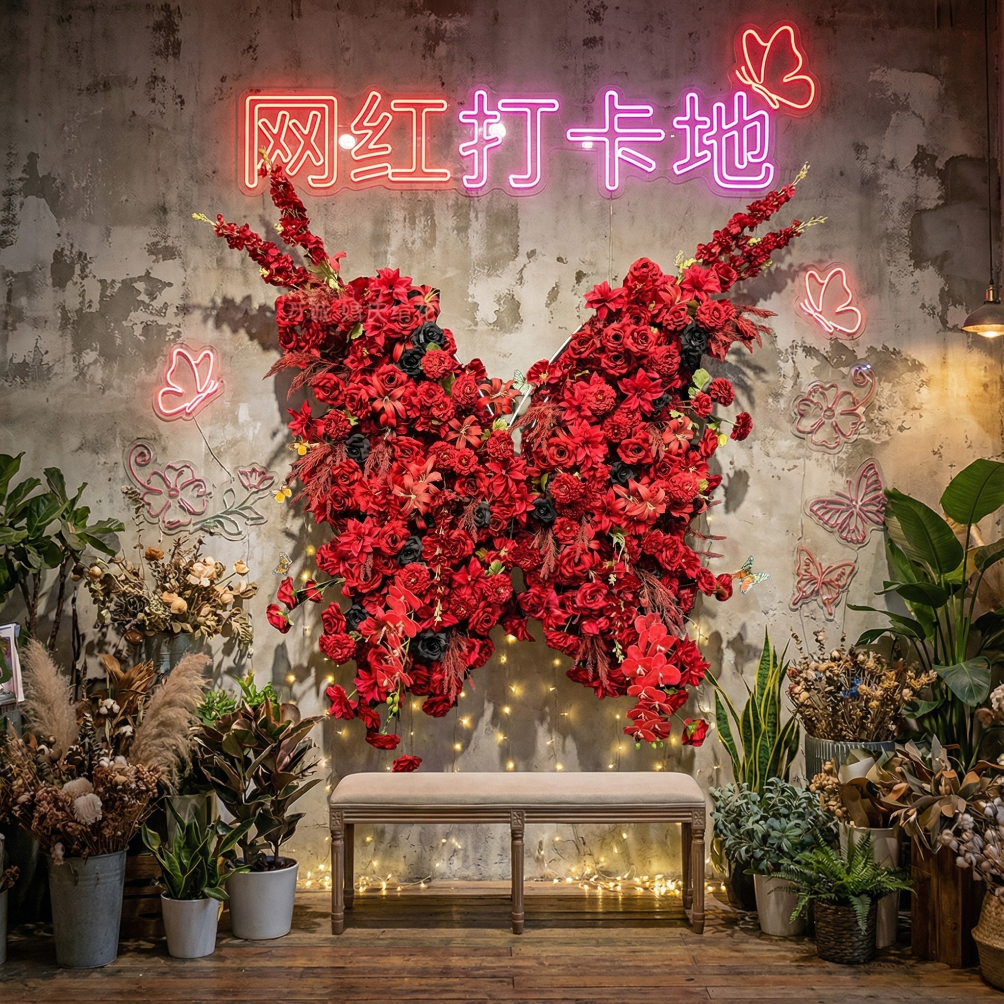 新年装饰红色门头门店门面橱窗商场店铺氛围场景布置打卡拍照道具,节庆用品/礼品,婚庆绢花,淘宝优惠券,粉丝福利购,淘宝优惠卷