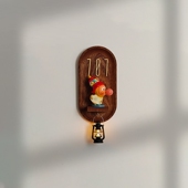 法式 复古中古手工实木星星人创意入户门牌号码 家用壁饰门口diy定