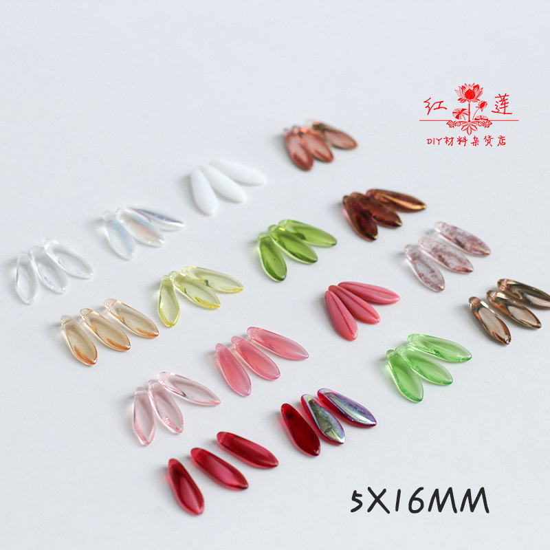 diy手工耳环捷克琉璃发簪图片