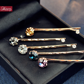 水钻发夹边夹气质简约一字夹刘海优雅百搭盘发少女水晶夹子头饰品