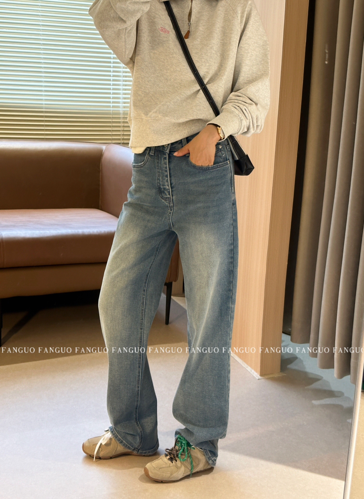 抓细绒！糯软质感 版型巨显瘦 保暖弹力直筒牛仔裤女秋冬 新款