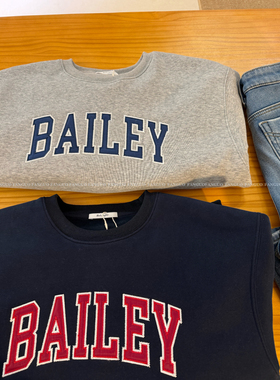 韩国原厂！正肩百搭款！美式复古刺绣字母 加厚加绒圆领卫衣女