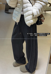 显瘦弯刀裤 醋酸羊毛休闲直筒卫裤 女 软糯保暖 stetament