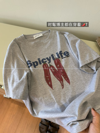 韩国motton ins博主安利@大辣椒 全棉宽松休闲短袖T袖女包邮