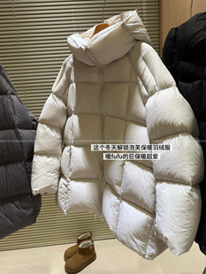 轮廓感十足！高级蓬松加厚云朵泡芙 90白鸭绒羽绒服外套女