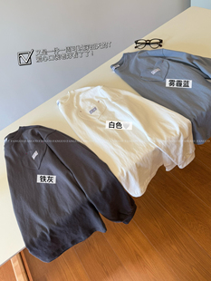 包邮 崔智秀同款 T恤 全棉宽松休闲长袖 ~巨爱这件 甜酷感爱心口袋