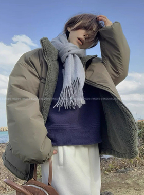 韩国原厂滑雪服！coolgirl双面穿羊羔毛毛外套加厚保暖冲锋衣女