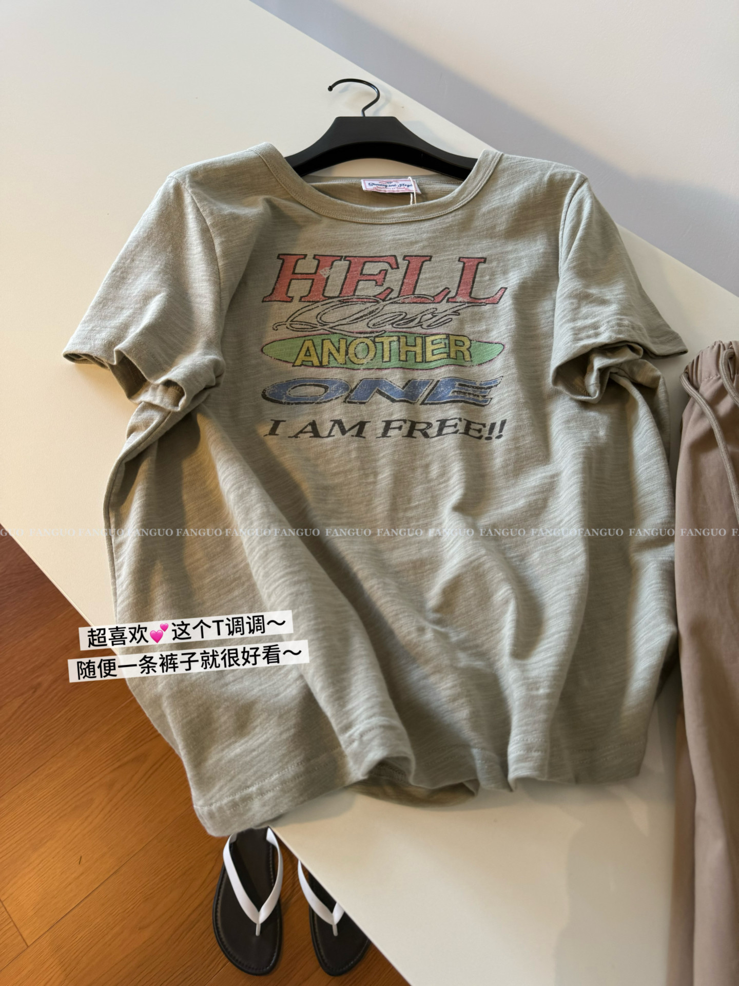floyd 复古日系调调/ 橄榄绿 竹节棉肌理感休闲短袖T恤女包邮