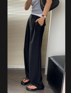 通勤西裤 一条封神 裤 极简主义 女 时髦高级直筒拖地西装