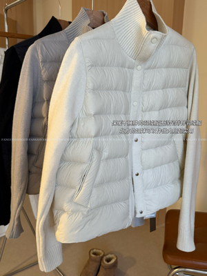 简约高级！设计感拼袖90白鸭绒轻薄排骨羽绒服外套女