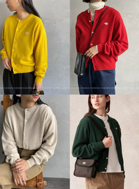 日系dant*n 文艺知识分子风 经典刺绣标 100%羊毛针织衫毛衣开衫