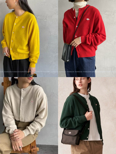 日系dant*n 文艺知识分子风 经典刺绣标 100%羊毛针织衫毛衣开衫