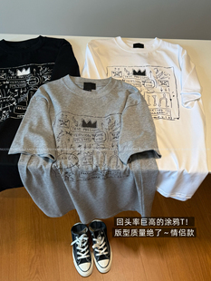 高街日本潮P!艺术家联名 手绘涂鸦冰爽全棉短袖T袖女包邮