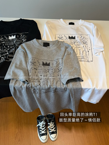 高街日本潮P！艺术家联名 手绘涂鸦冰爽全棉短袖T袖女包邮