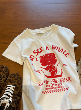 恶魔kt猫 ！返单款！小众减龄显瘦正肩短袖t恤女包邮