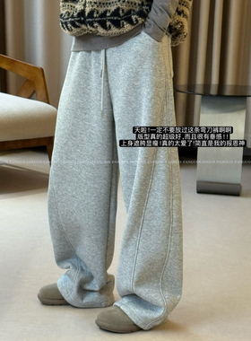 裤型封神！显瘦不臃肿！保暖北极绒弯刀裤束脚卫裤休闲裤女