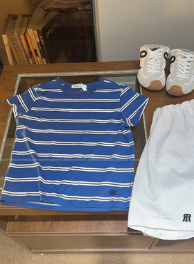 FARV*N 【锁死这一套】韩国复古海魂衫休闲条纹短袖T恤女