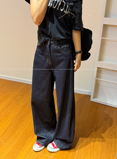 女 chao帅 只此一批～vintage复古单宁镰刀裤 显瘦牛仔裤 包邮