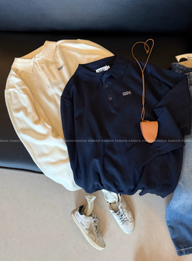 gro* 谬里谬气 知识分子风 经典羊毛polo衫针织衫女