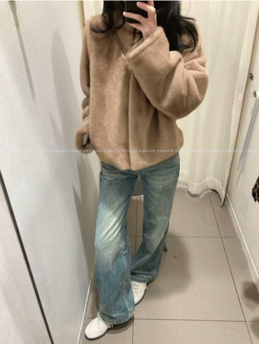 Nort*原厂！轻奢极简高级立领短款毛毛环保皮草外套大衣女包邮