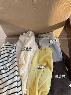 禾子纱 极简随意松弛感圆领针织衫 亚麻混纺 女 长袖 防晒衫