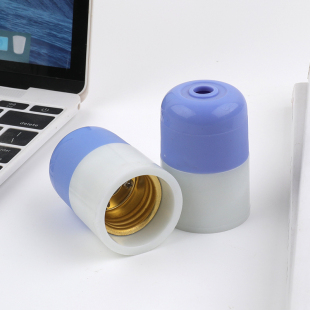 悬吊式螺纹灯口灯头灯座灯罩E27螺口蓝白灯头铜柱接线10个包邮