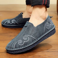 Giày phong cách quốc gia cũ Bắc Kinh giày nam giản dị cắt thấp giày thoáng khí công sở lười biếng một bàn đạp Trung Quốc thêu giày nam - Giày thấp giày thể thao giá rẻ