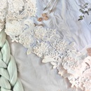 手工辅料 DIY 服装 鞋 饰 9.5cm 袜装 白色立体花朵刺绣蕾丝花边条