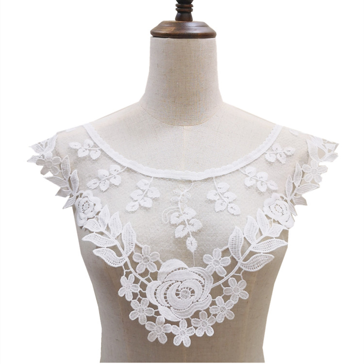 WHITE WATER-SOLUBLE MESH NECKLINE EMBROIDERY LACE ACCESSORIES DIY CLOTHING HANDMADE FALSE COLLAR ACCESSORIES VERSATILE