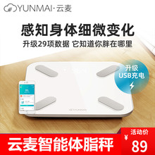 云麦好轻mini2体脂秤女usb充电款 智能体重秤精准成人测脂肪家用
